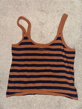 The Bar Striped Tank Top in Rust and Navy